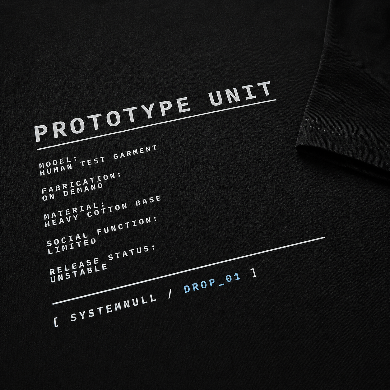 SYSTEMNULL DROP_01 heavy oversize tee rear print